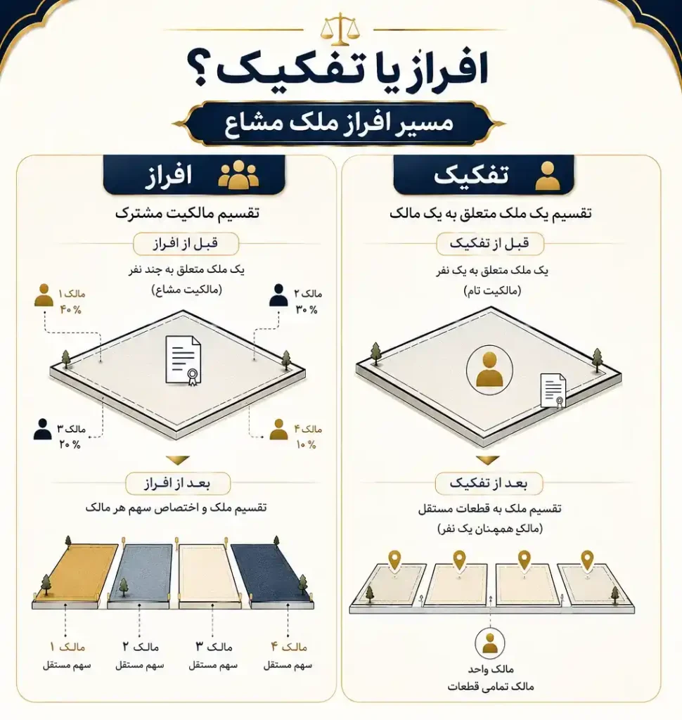 تفاوت افراز و تفکیک ملک