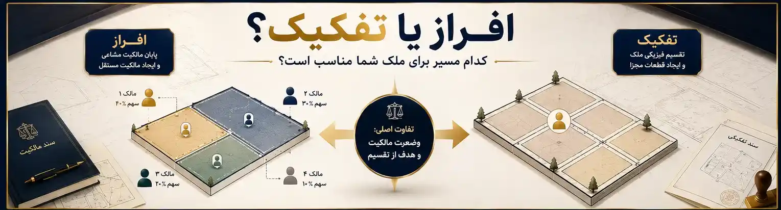 تفاوت افراز و تقکیک ملک